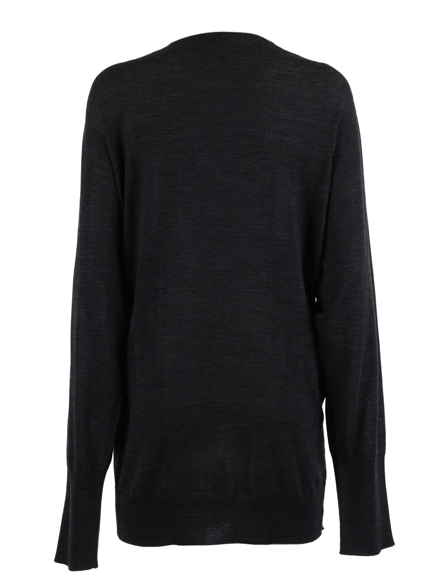 Sweater Black Virgin Wool Crewneck