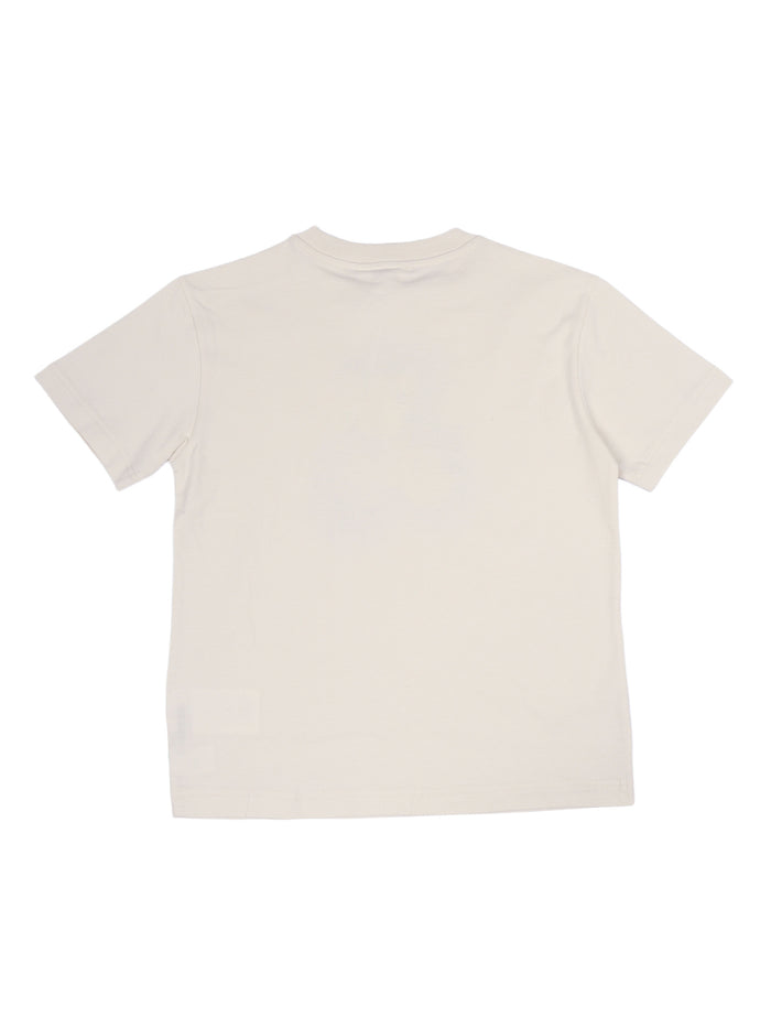 Logo Reg. T-Shirt Boy White Cotton Short Sleeves