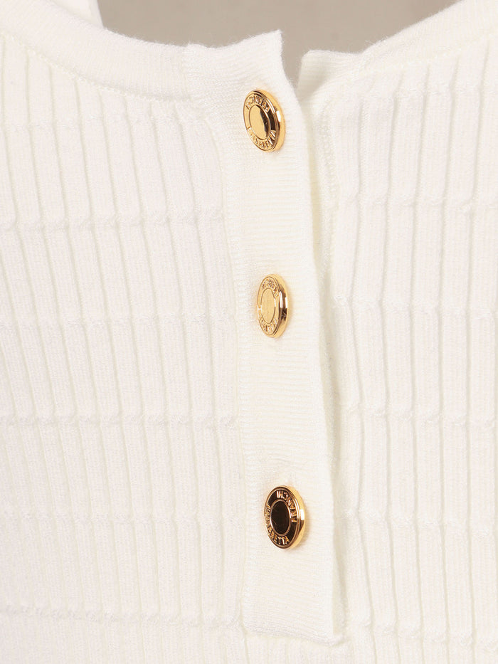 Womans Knitted Top White Lyocell Polyamide Silk