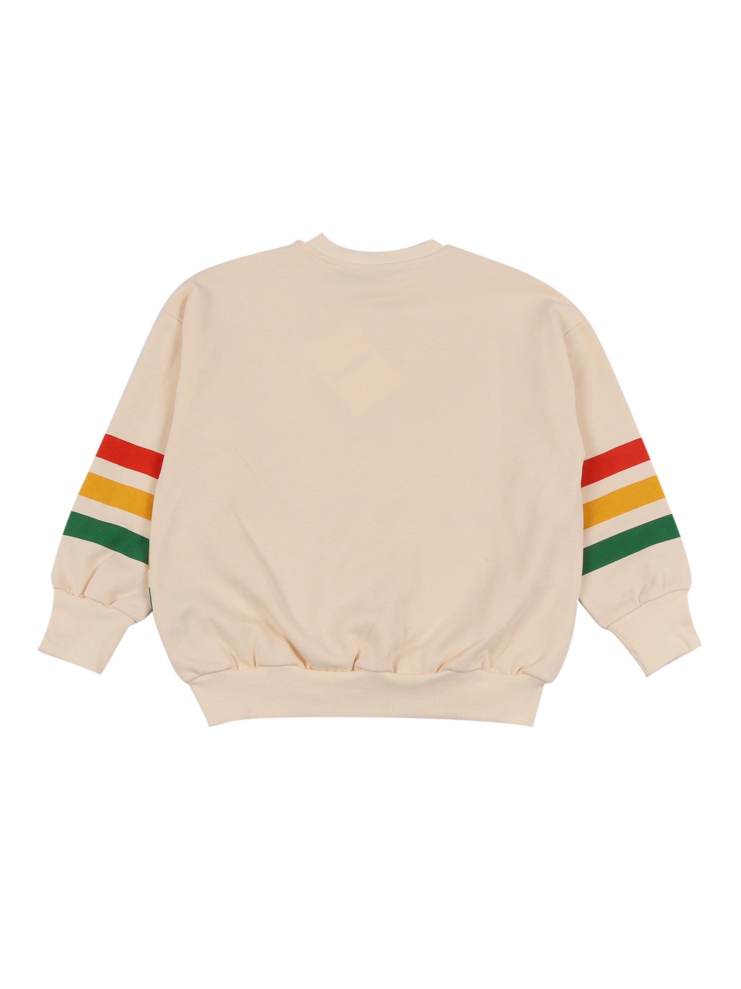 Bear Stripe Sweatshirt Beige Organic Cotton