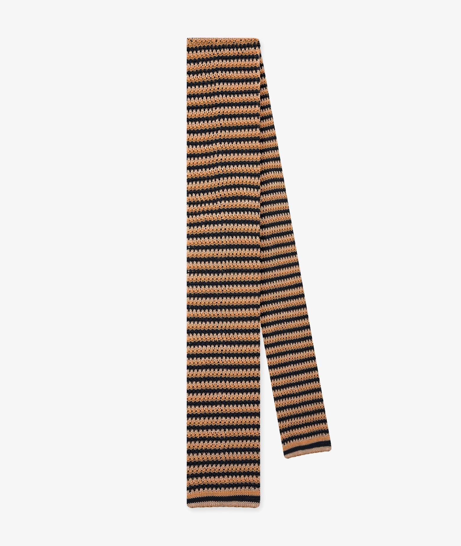 Silk Tricot Tie Yellow Knitted