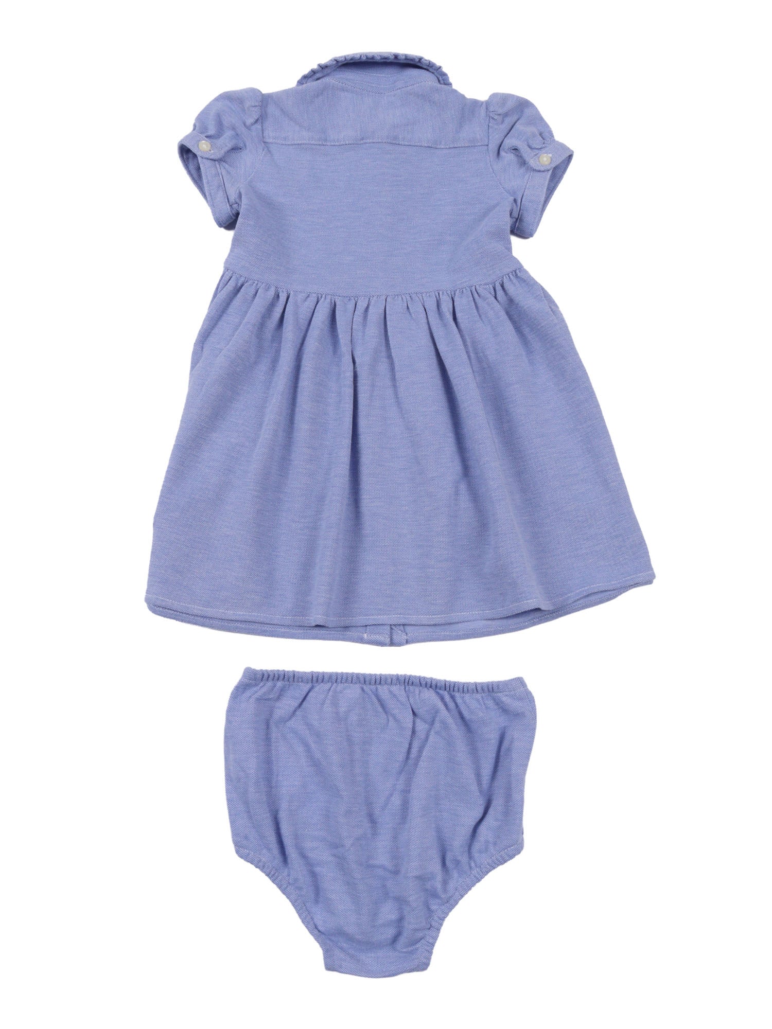 SOLID OXFORD-DRESSES-KNIT Blue Cotton Dress