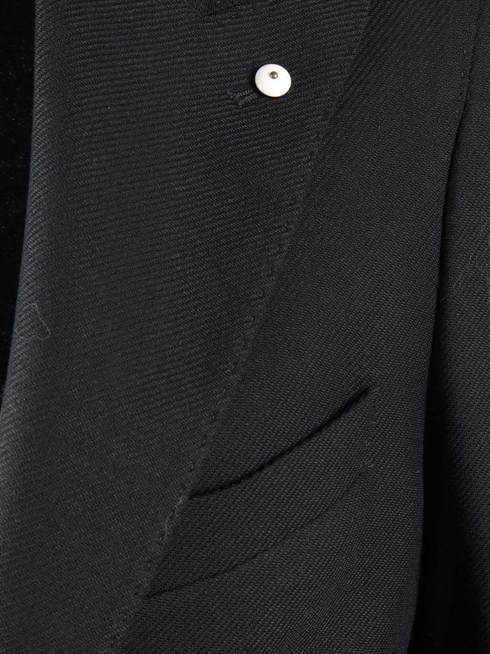 Jacket Black Virgin Wool Elastane Single Breasted
