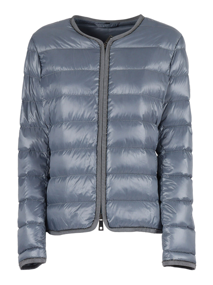 Giroc.bord.gros+caten. Light Down Jacket Blue Short Puffer