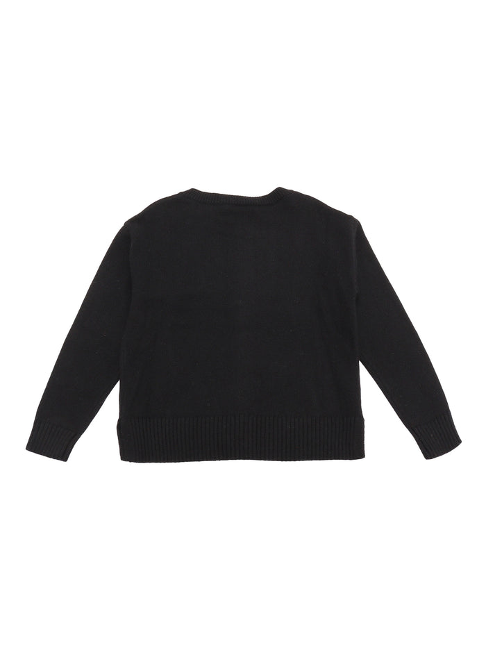Cardigan Black Angora Wool Polyamide Viscose