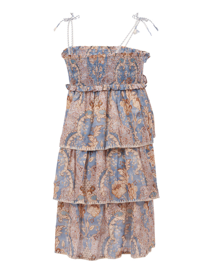 Daylight Kids Tiered Dress Light Blue Cotton Lining