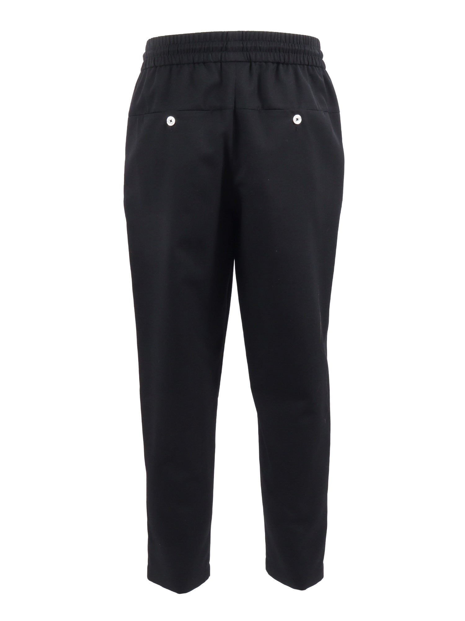 Cropped Pants Black Virgin Wool Polyester