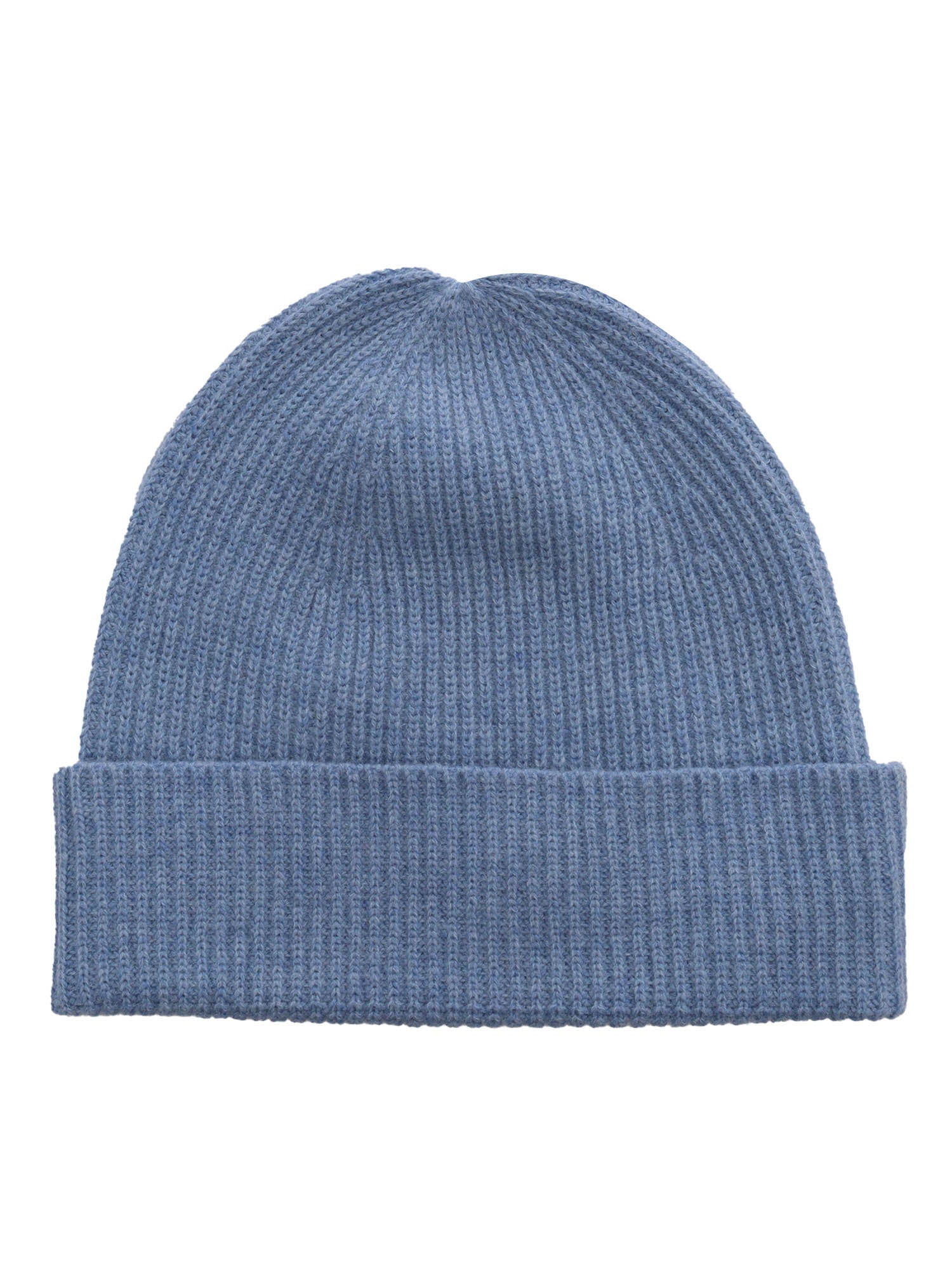 Ribbed Beanie Light Blue Wool Hat