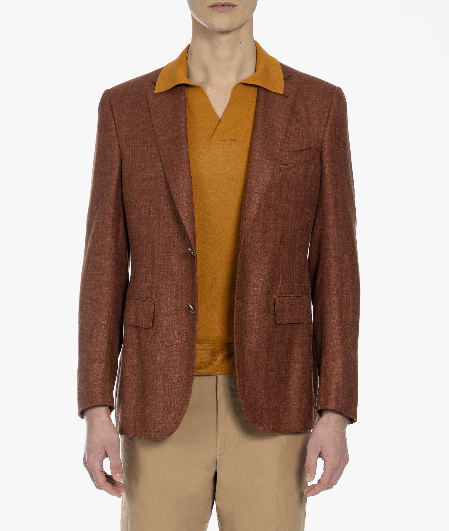 Single-Breasted Jacket Abu Dhabi Brown Tailored Made