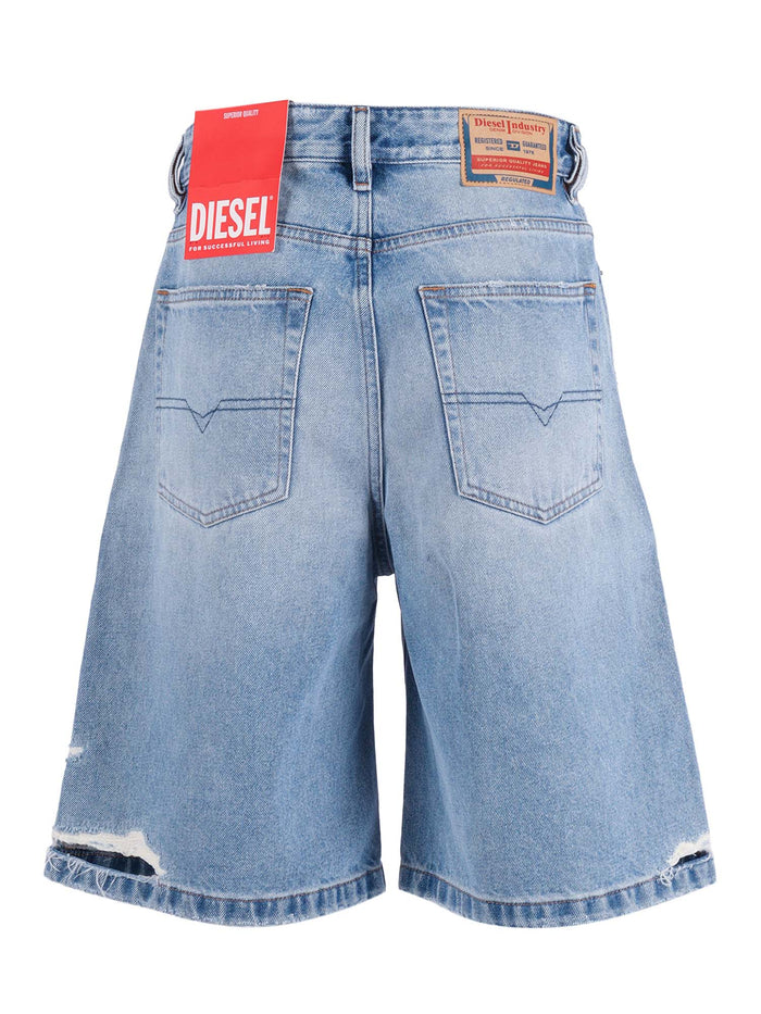 Short Pants Blue Cotton Bermuda