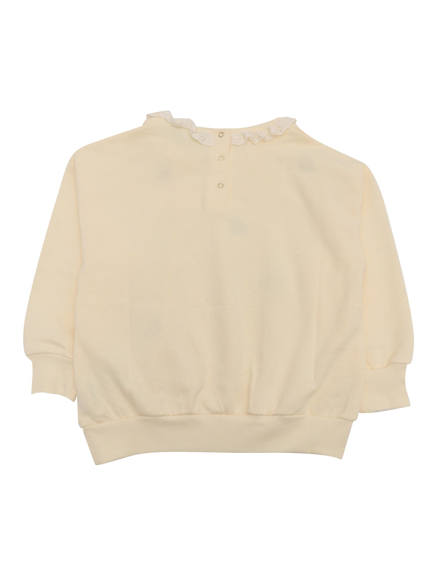 Ladybugs emb lace sweatshirt Beige Organic Cotton