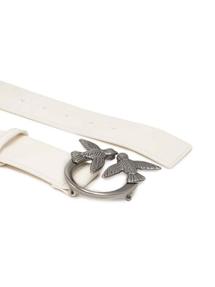 Pinko 100% Calf Leather; Accessory: 100% Zinc belt in white