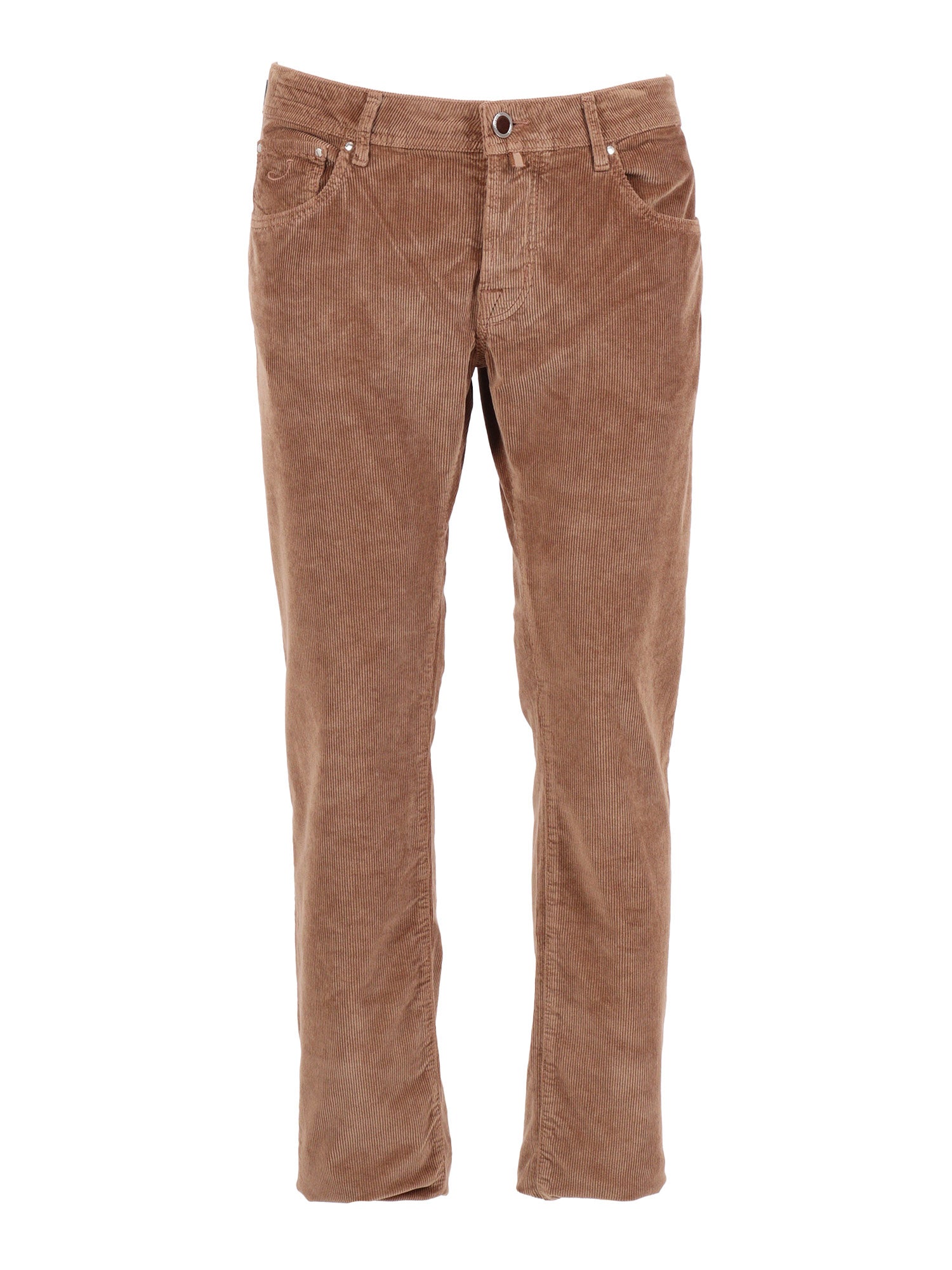 5 POCKETS SLIM FIT PANTS Brown Cotton Modal Elastane Jean