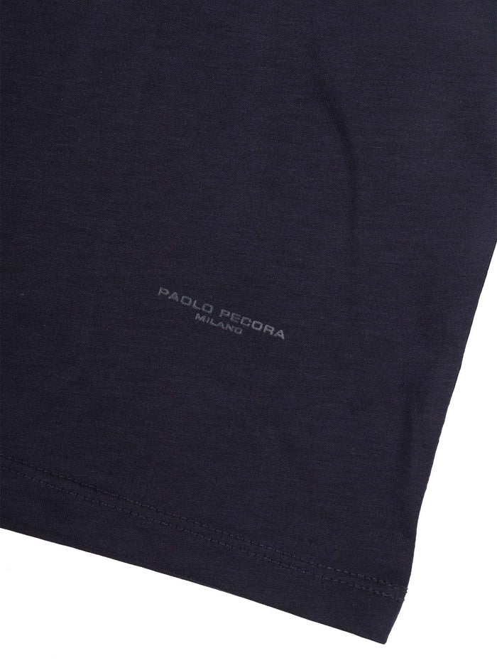 Short Sleeve T-Shirt Blue Cotton Modal Sleeves