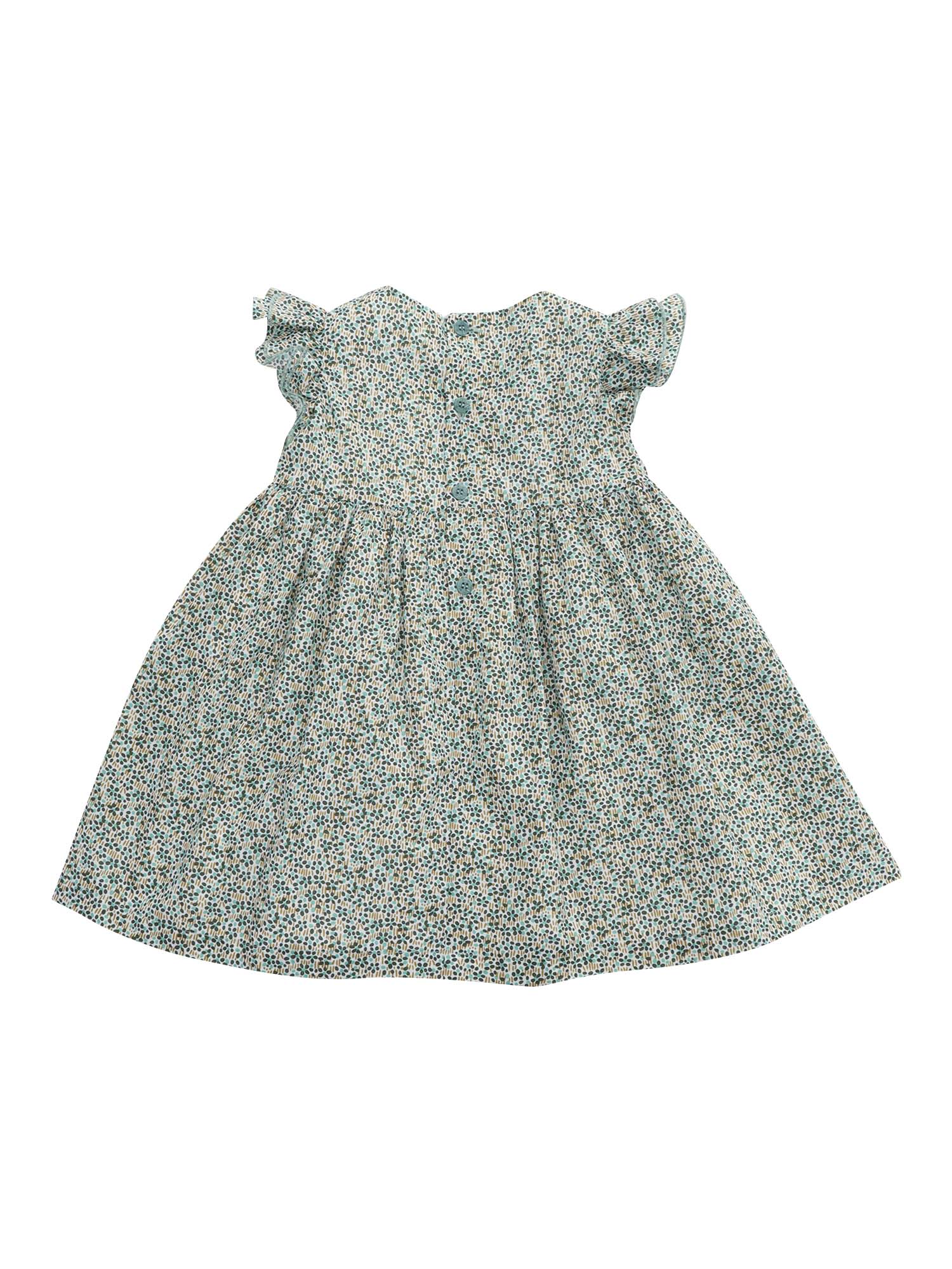 SHORT SLEEVED DRESS Green Cotton Lining