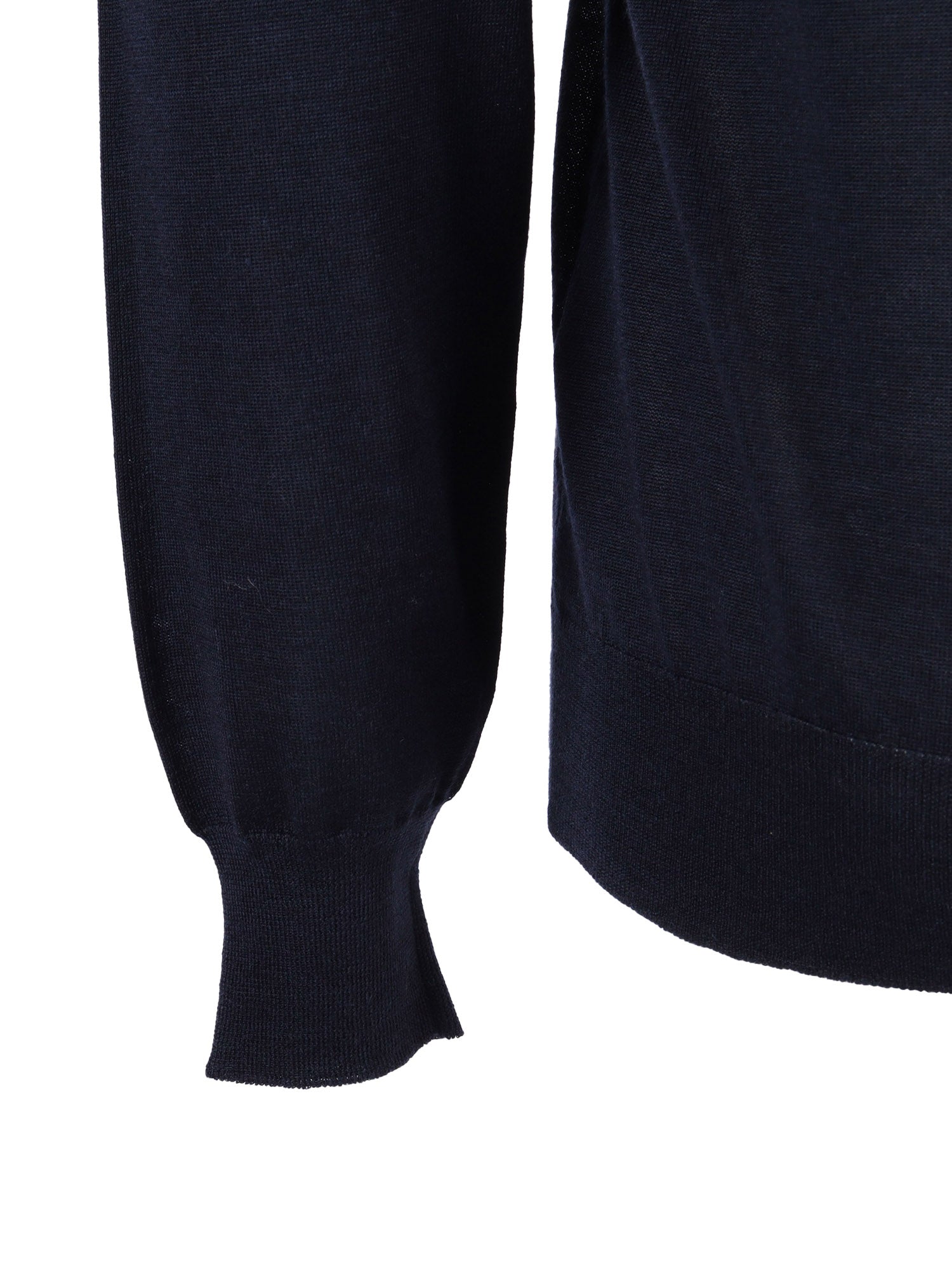 Ls V Neck Sweater Blue Virgin Wool Silk Cashmere