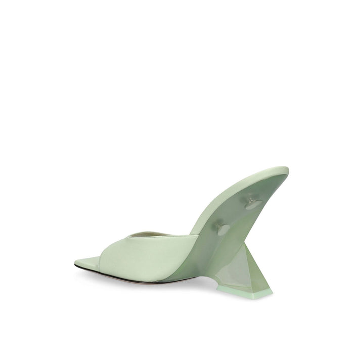 The Attico Cheope 105 Leather Sandals Green Calf