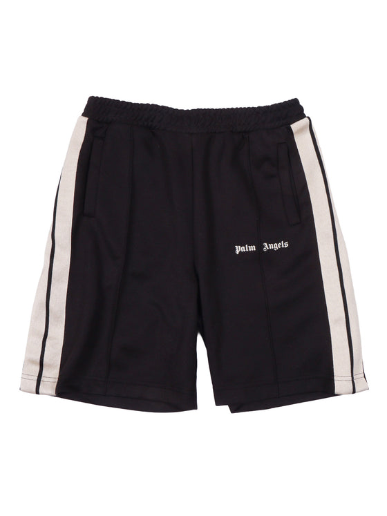Palm Angels Track Short Boy Black Polyester Cotton Bermuda
