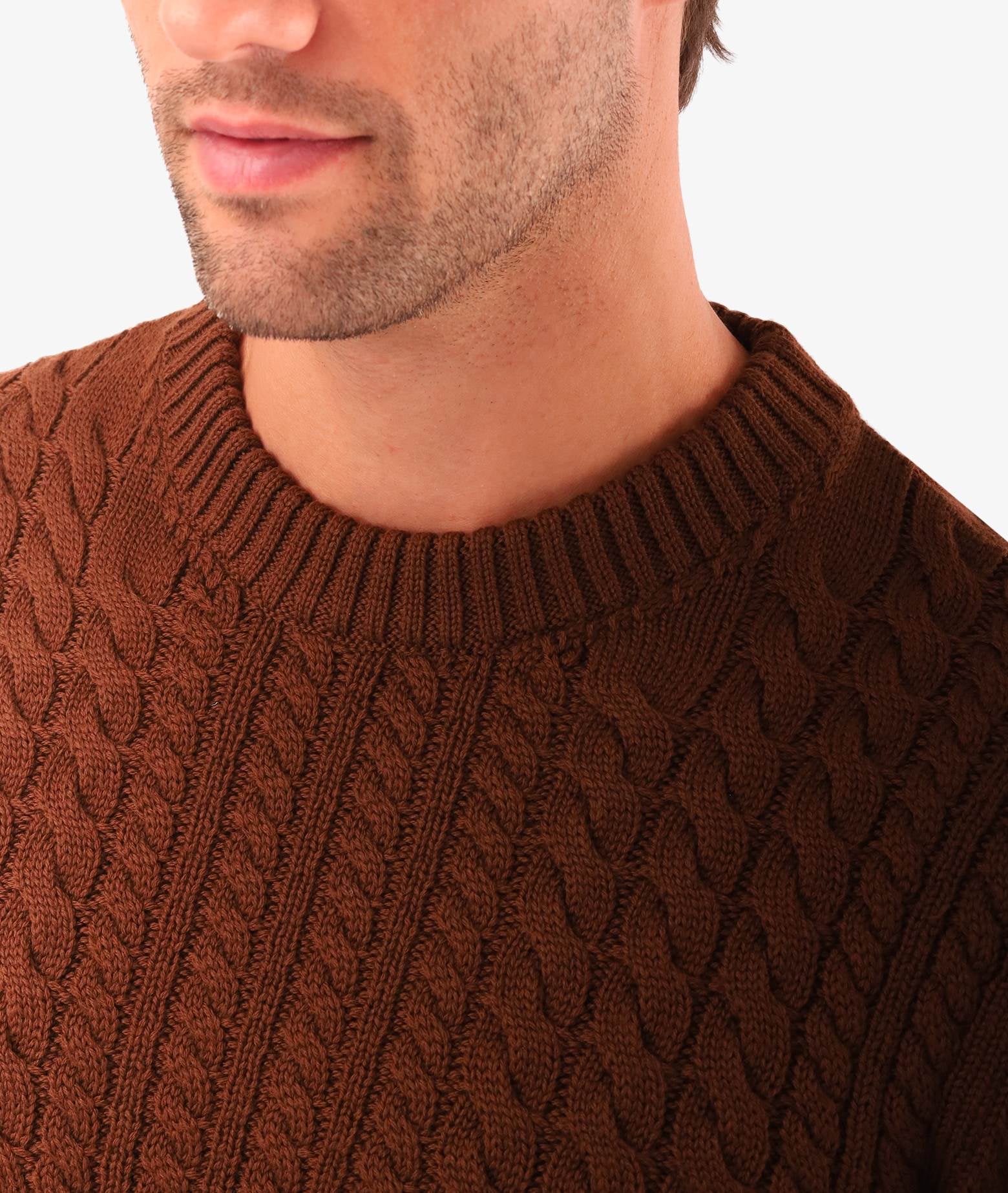 Cable Knit Sweater Col Du Pillon Lightgray Maglieria Dis/lav Pesante