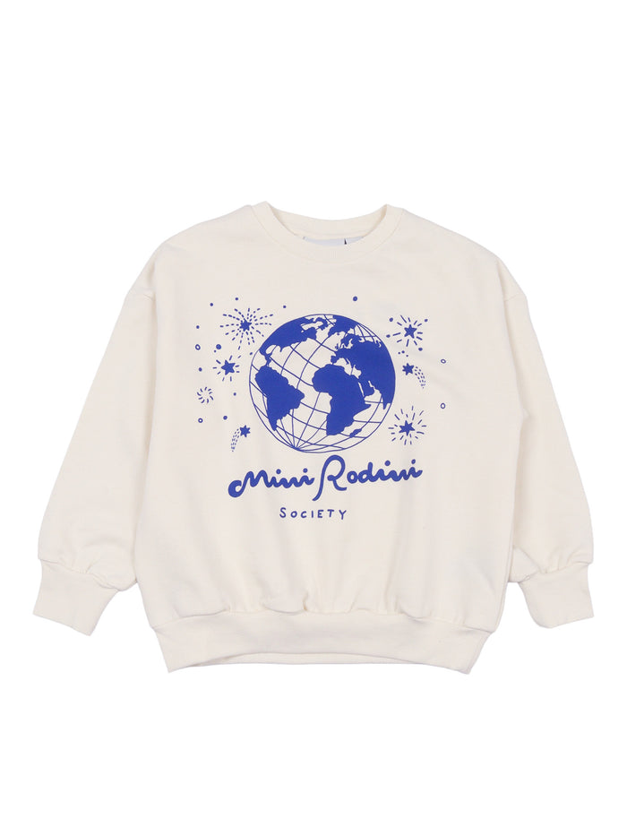 Mini Rodini Society Sp Sweatshirt White Organic Cotton