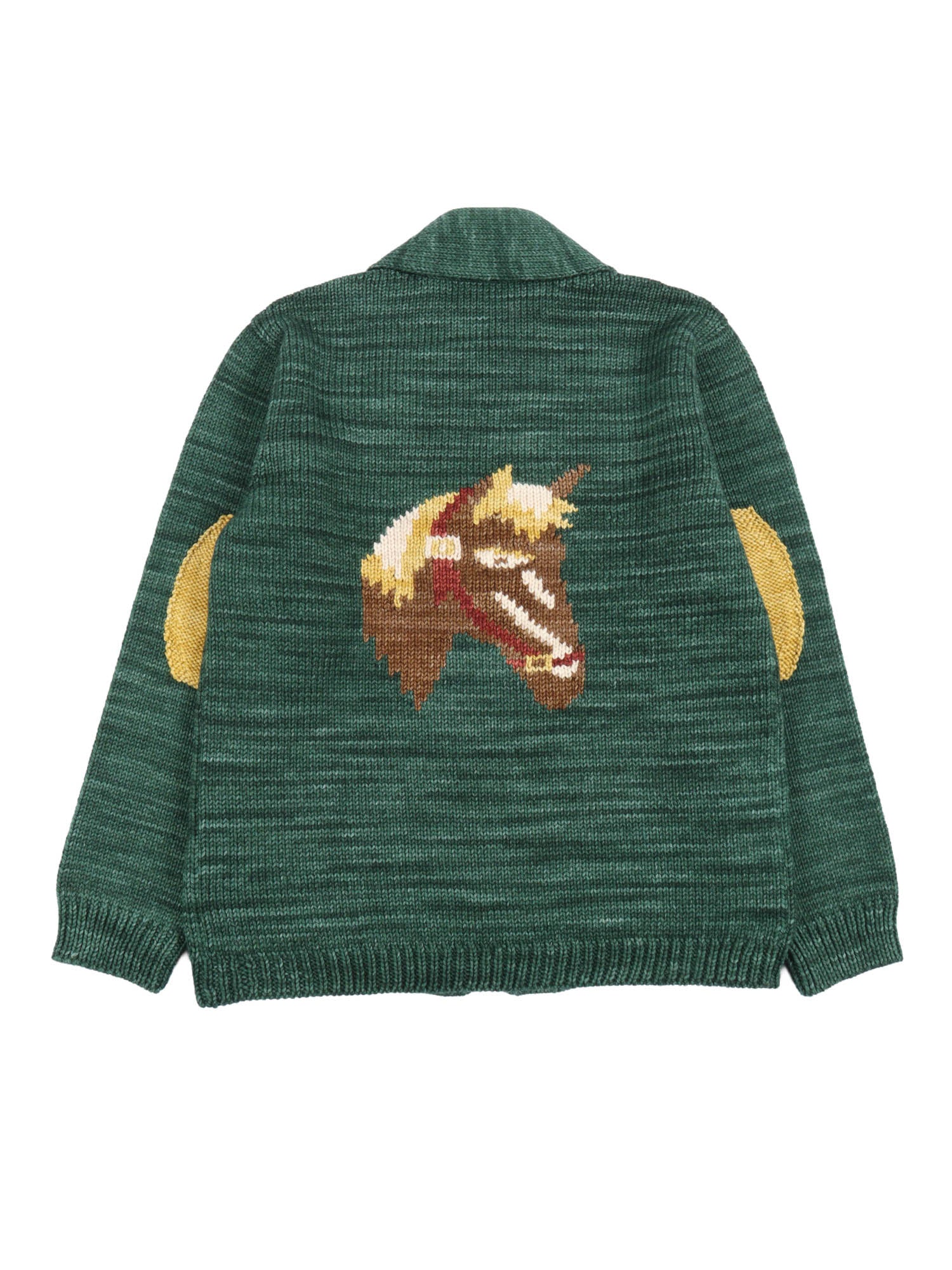 Yearling Shawl Collar Cardigan Green Super Wash Merino Wool