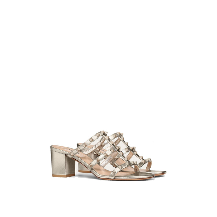 Garavani Rockstud Mules Gold Calf Leather