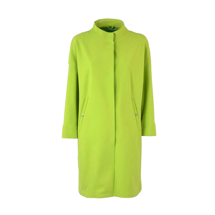Herno Concealed-Fastening Coat Yellow Elastane Polyamide