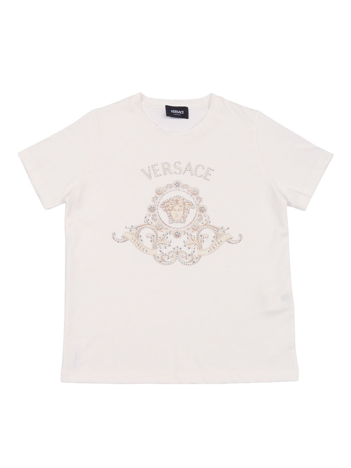 T-Shirt White Cotton Short Sleeves