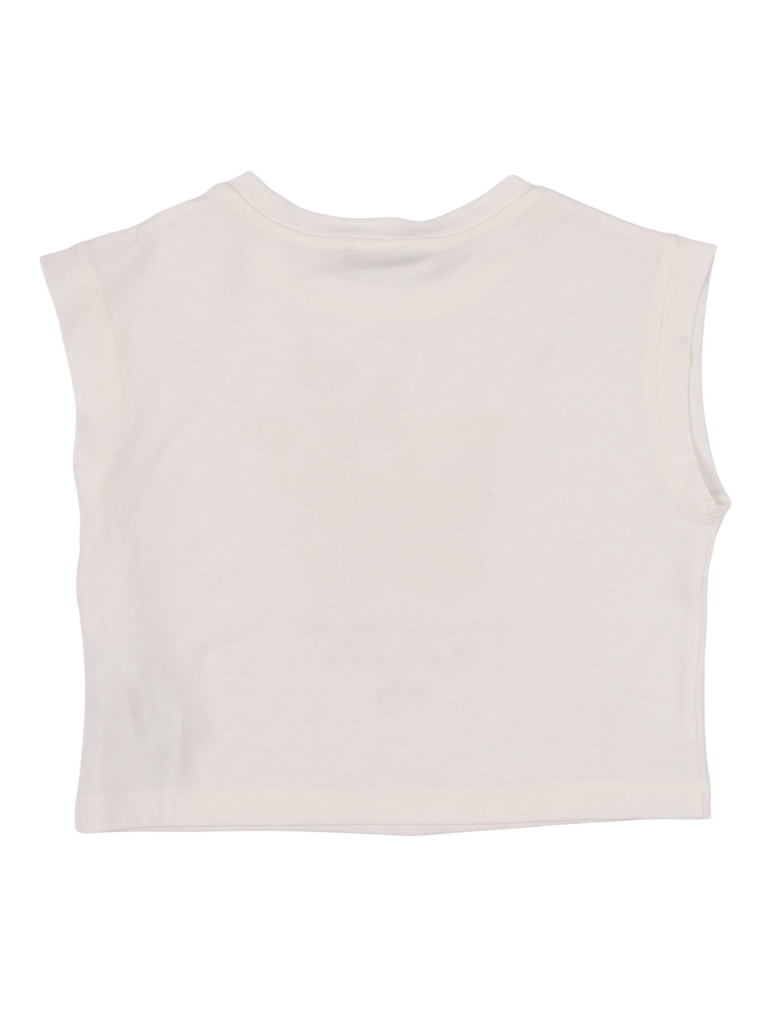 MILANO KNIT CROPPED TEE Panna Viscose Polyamide Elastane Short Sleeves T-shirt