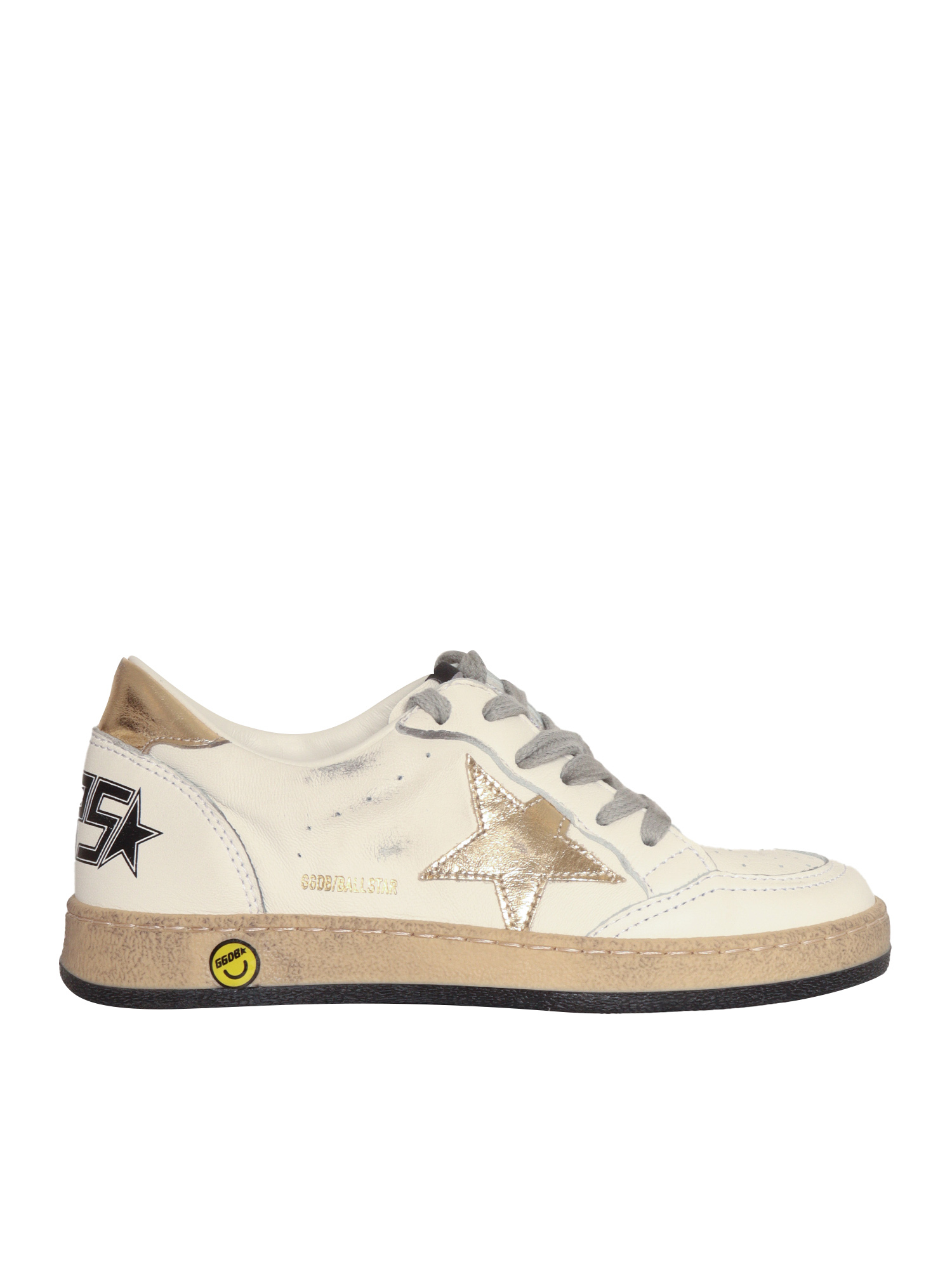 BALLSTAR NAPPA UPPER LAMINATED STAR AND HEEL White Kid Sneaker