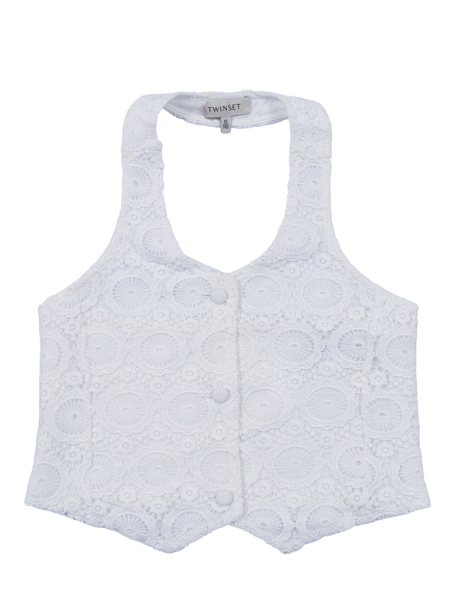 MACRAME VEST White Polyester Lining Cotton
