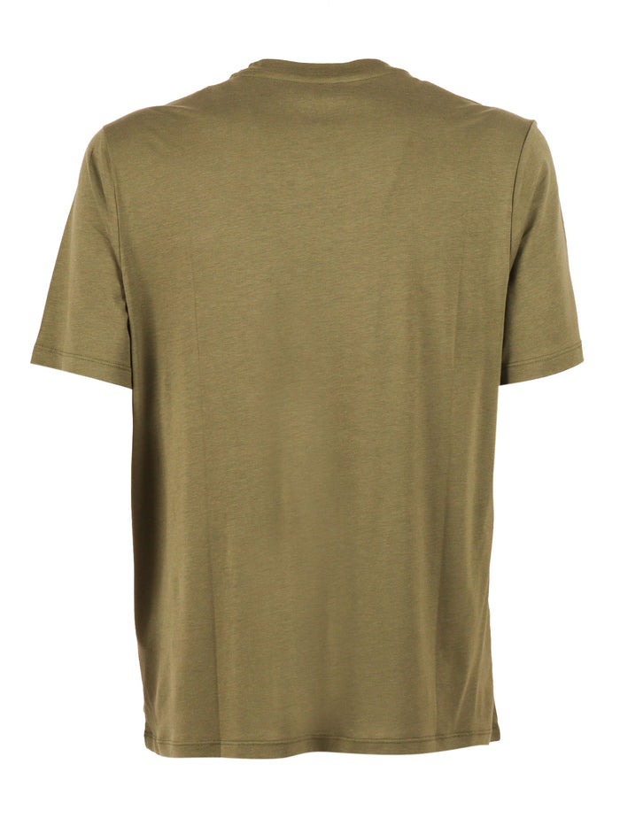 Short Sleeve Round Neck T-Shirt Green Sleeves