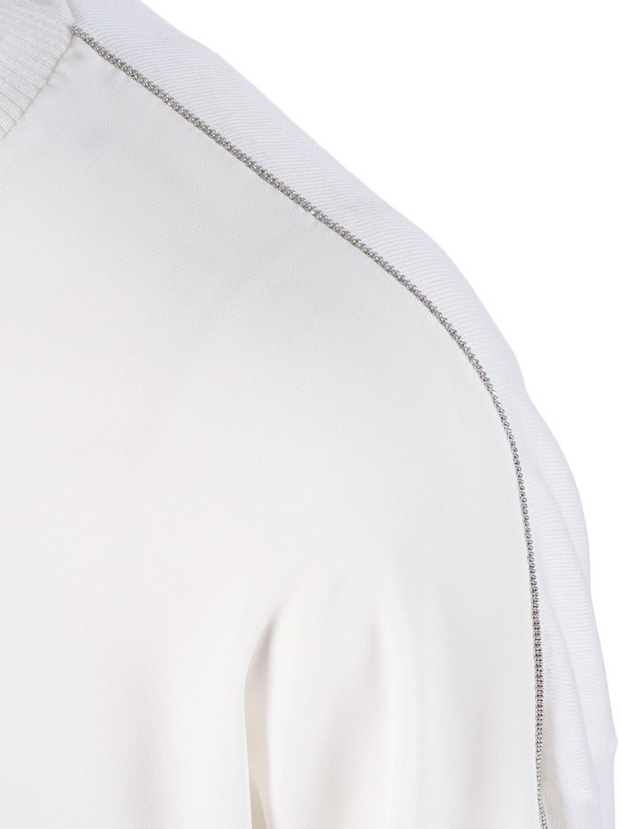 KNITTED SWEATER White Acetate Silk Elastane Crewneck