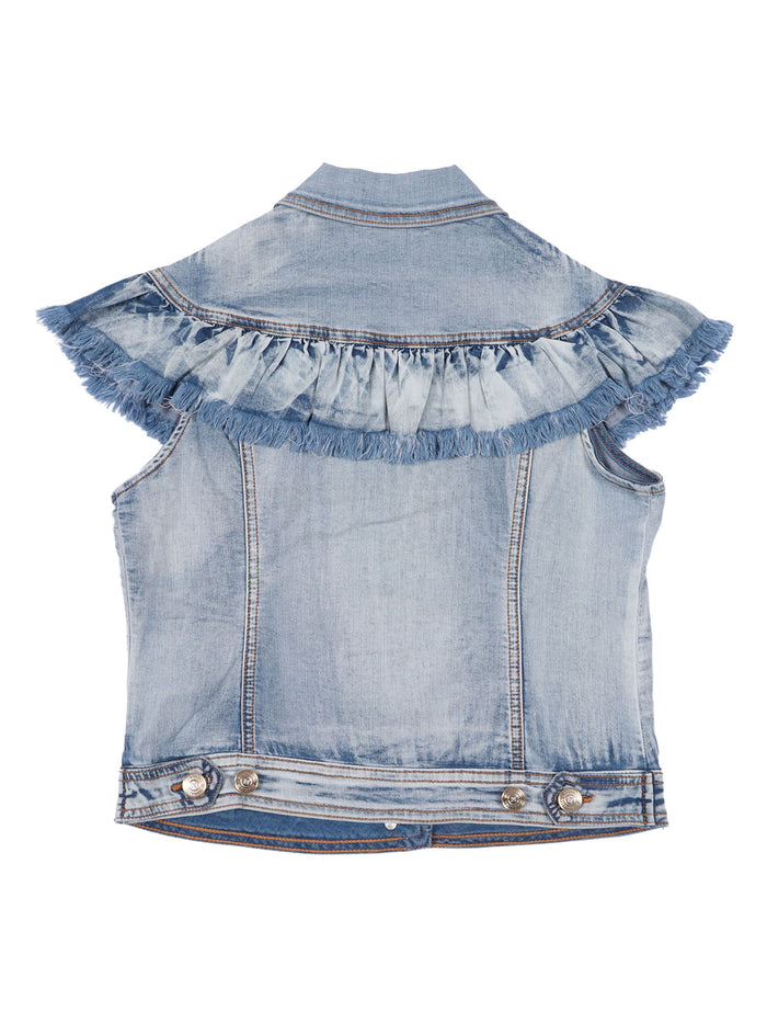 SLEEVELESS JACKET Blue Vest