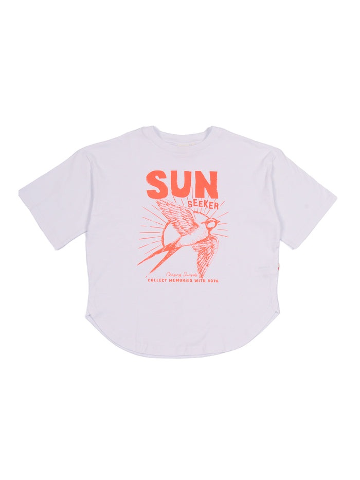 Girls T-Shirts True T-Shirt Bird White Recycled Cotton Short Sleeves