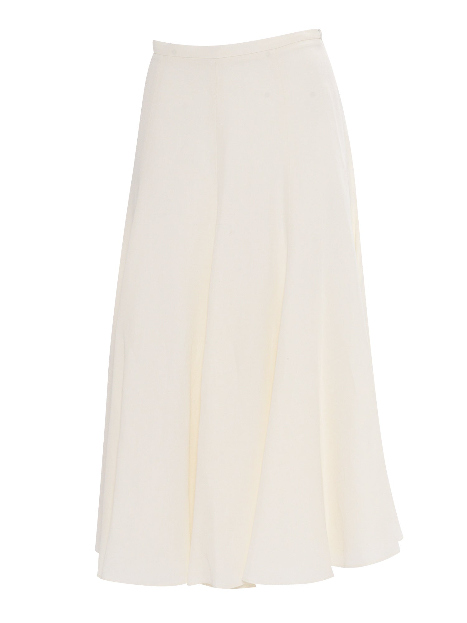 VISCOSE LINEN FLARED SKIRT White