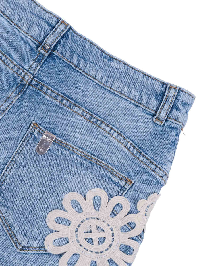 Pants Blue Cotton Elastane
