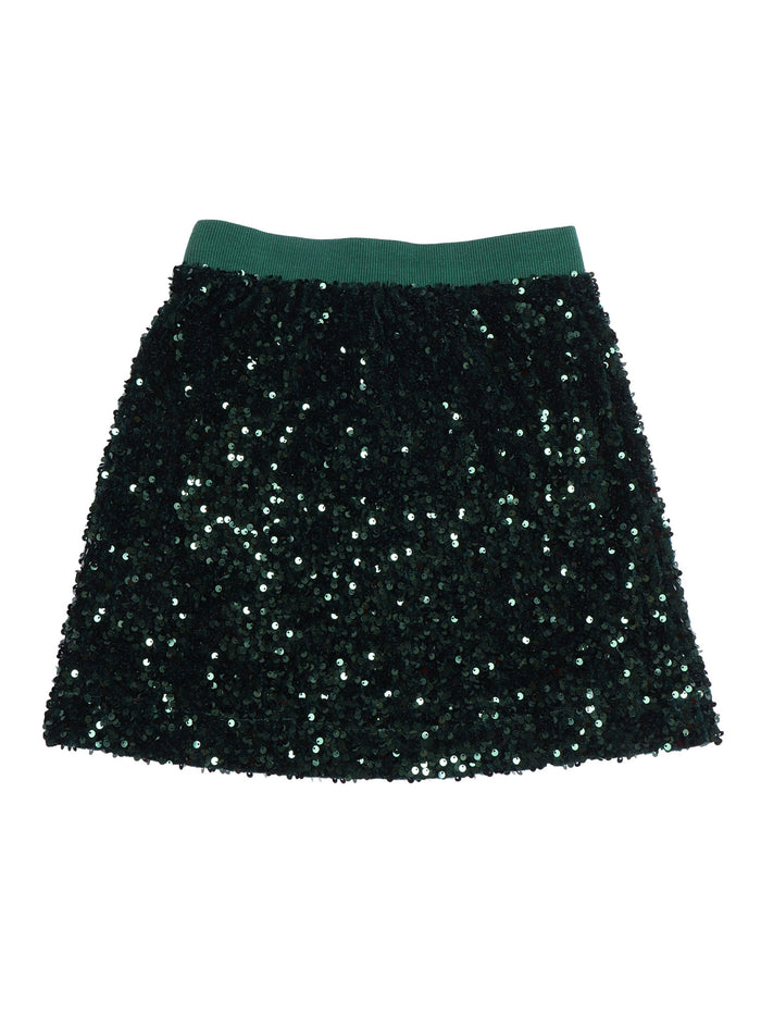 Paillettes Mini Skirt Green