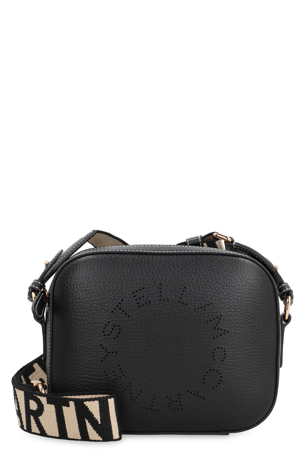 Logo Leather Camera Bag Black Polyurethane Shoulder