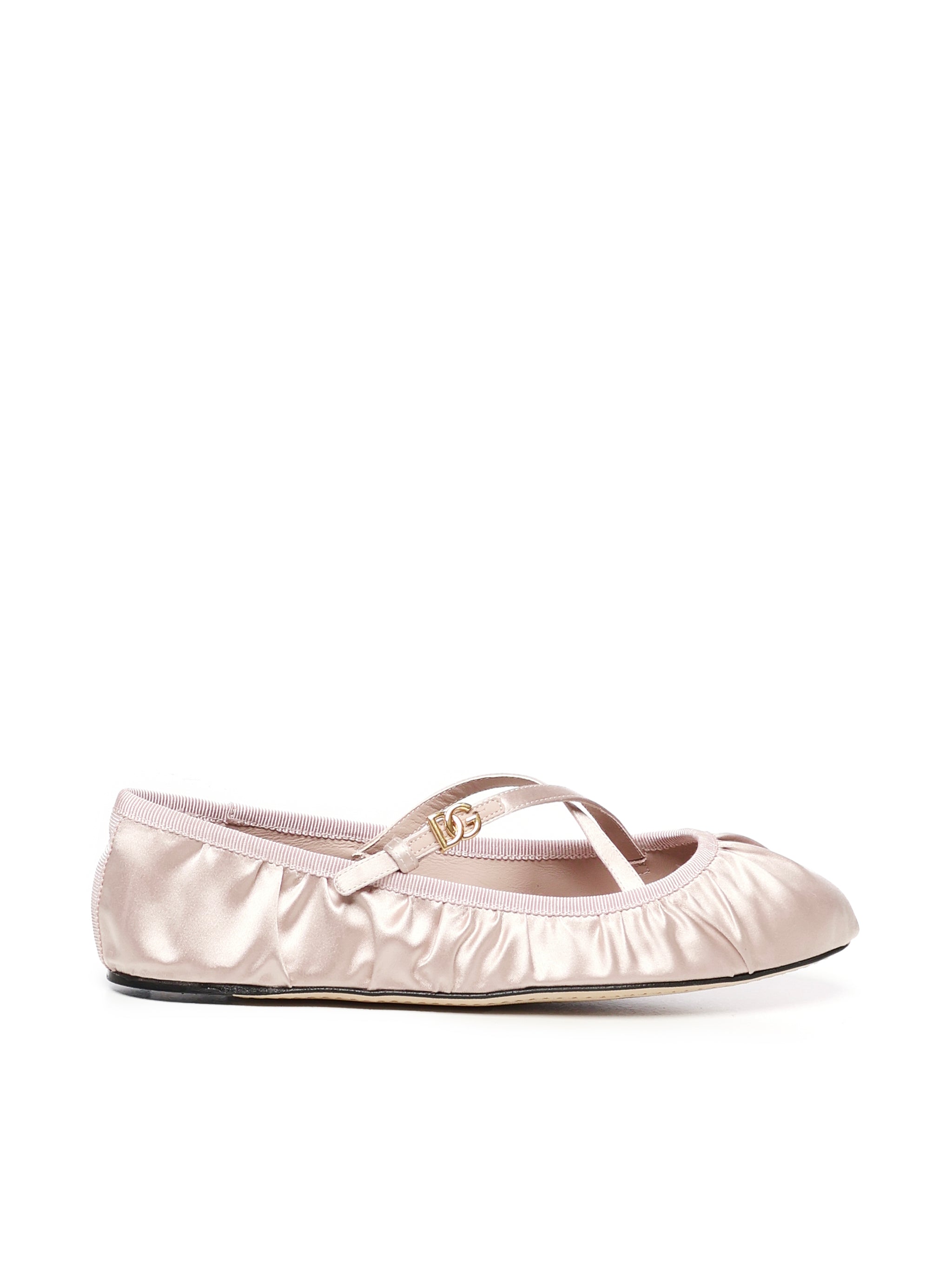 Dolce & Gabbana Flat shoes Pink Viscose Cotton Silk