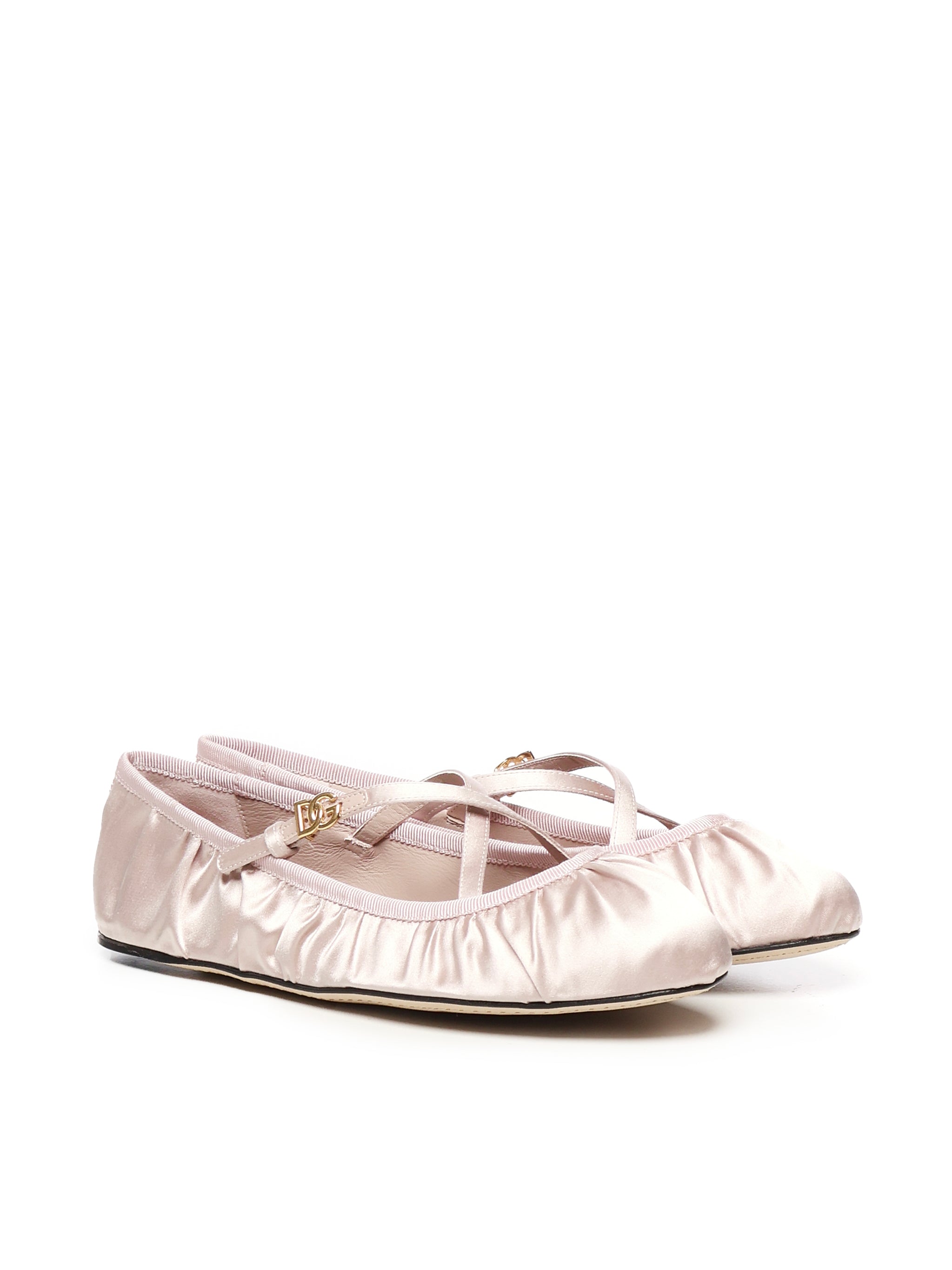 Dolce & Gabbana Flat shoes Pink Viscose Cotton Silk