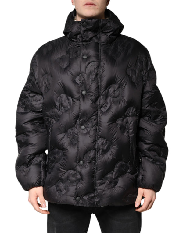 Dolce & Gabbana 100% Nylon parka jacket in black