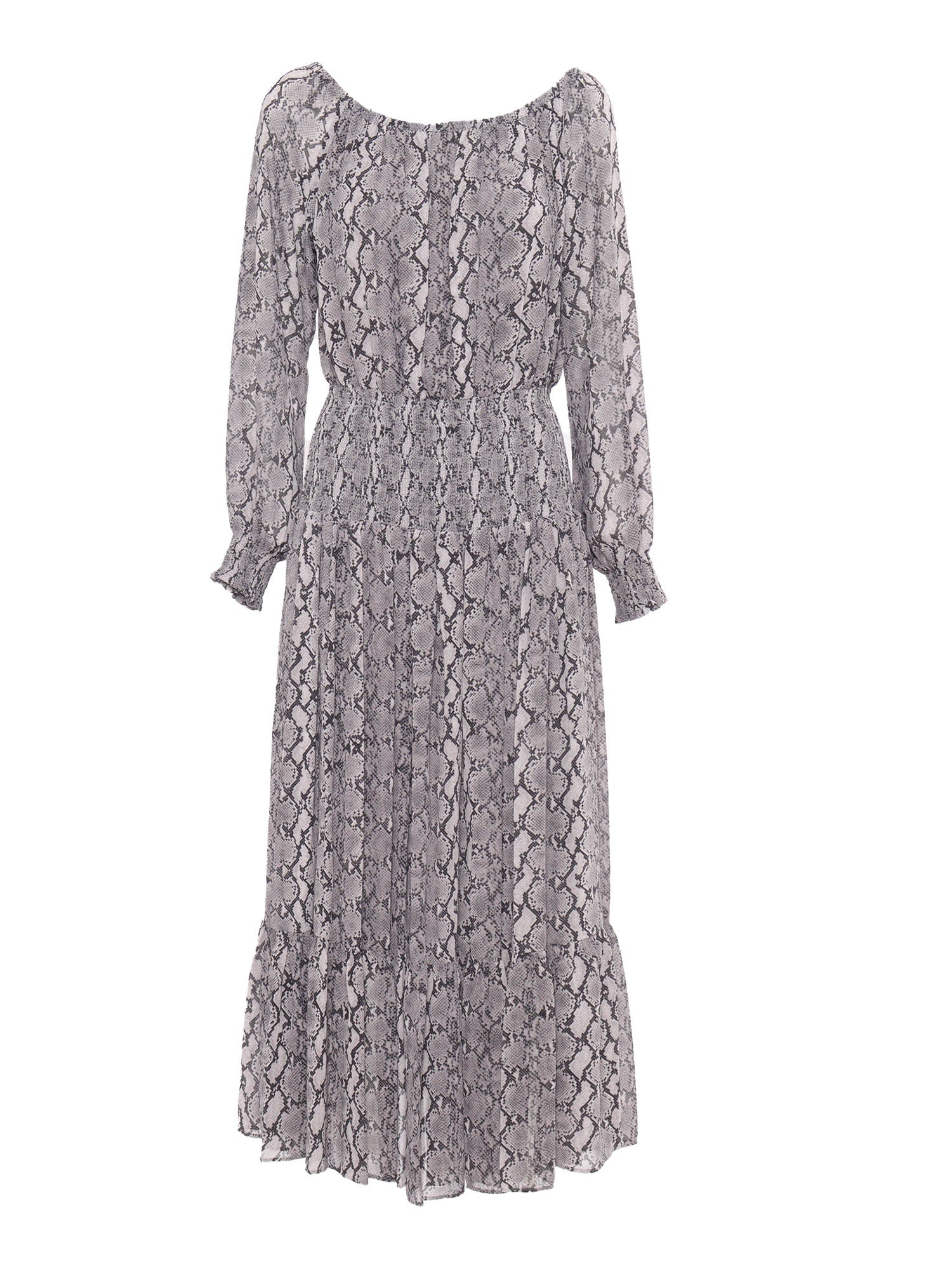 Maxi Smock Dress Black Recycled Polyester Midi