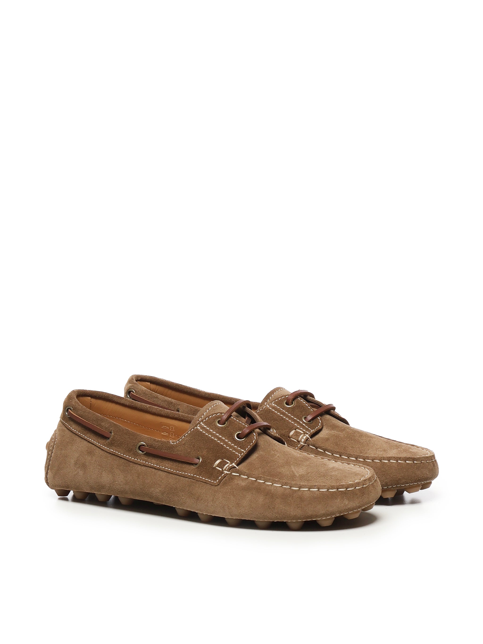 Tods Flat shoes Light Walnut Calfskin Suede