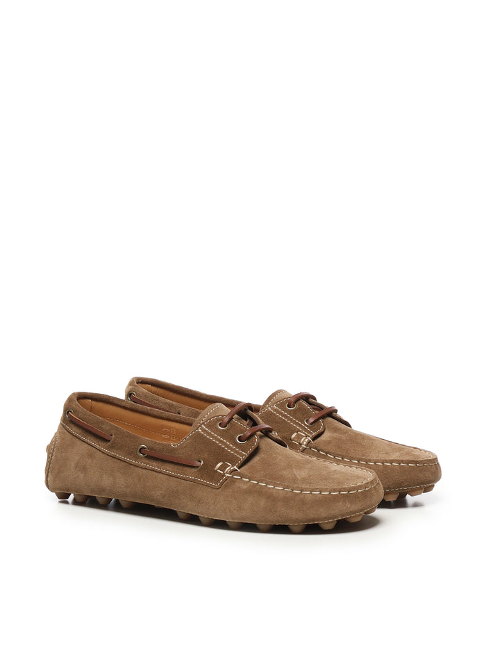 Tods Flat shoes Light Walnut Calfskin Suede