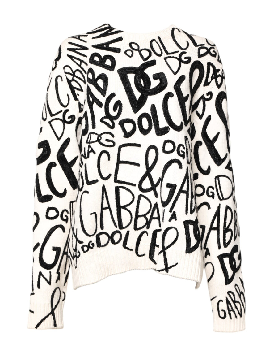 Dolce & Gabbana 75% Cashmere sweater in white