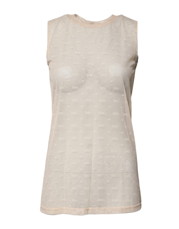 Dolce & Gabbana 93% Nylon 7% Elastane tank top in white