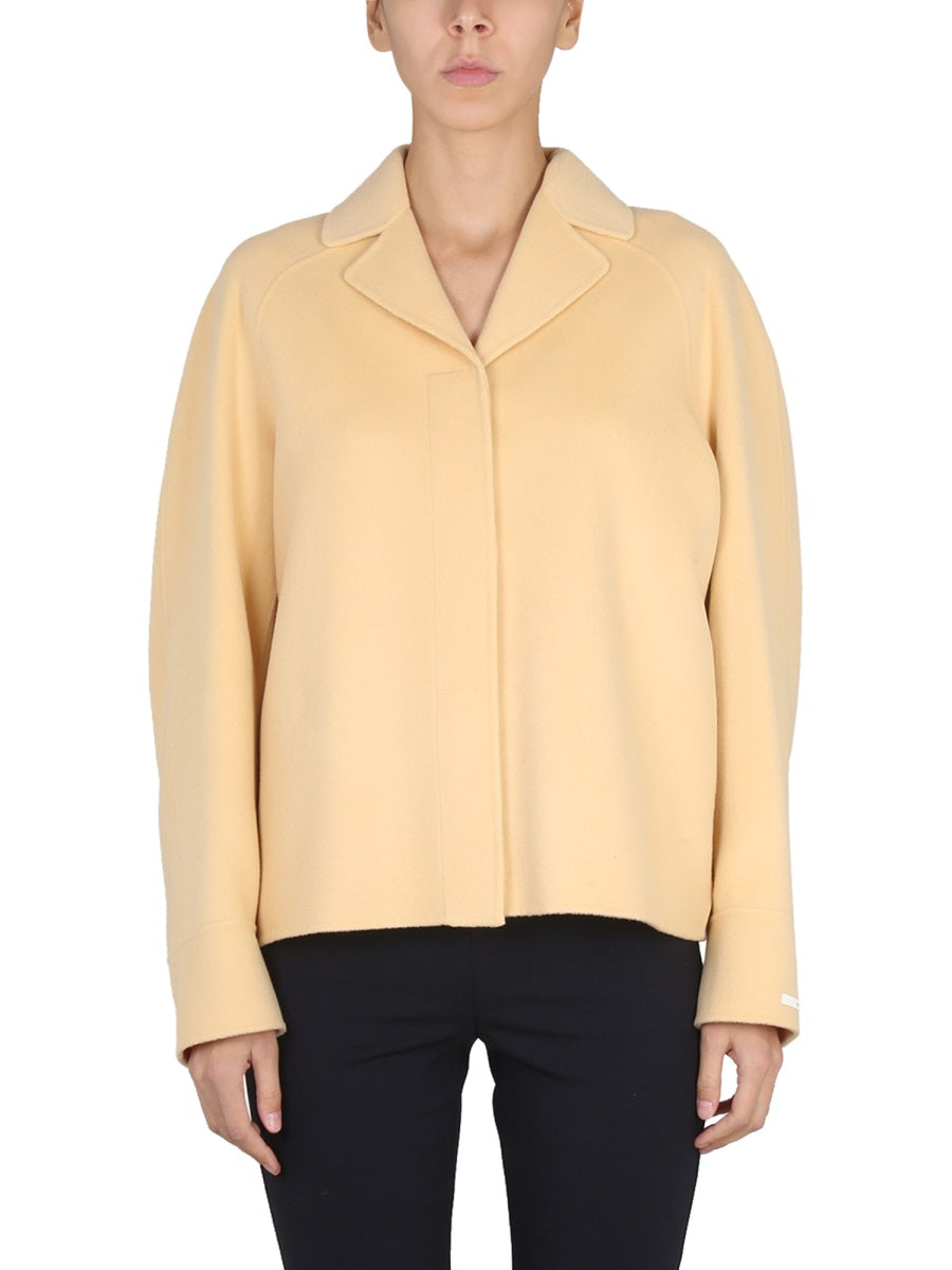 Short Coat Pink Beige Virgin Wool (ovis Aries) Trench & Raincoats