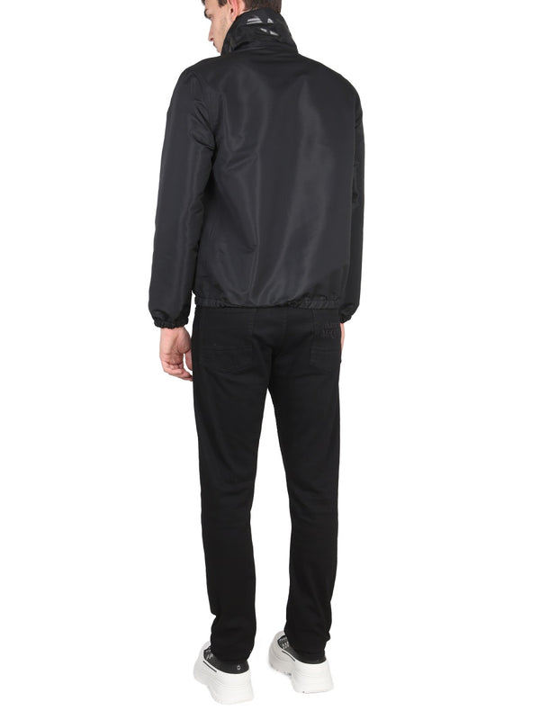 Jacket With Logo Black Polyester