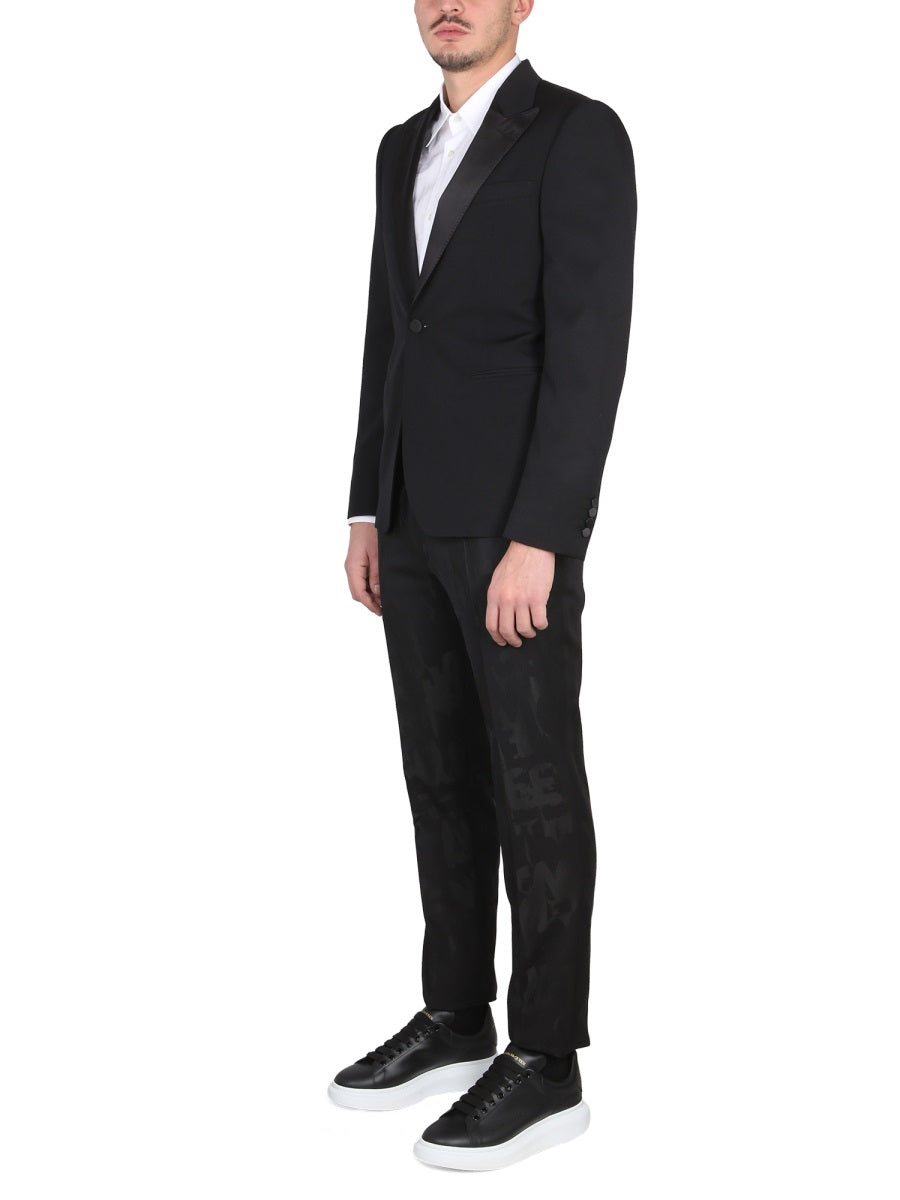 Single-Breasted Suit Jacket Black Wool